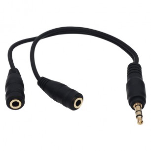 KULAKLIK ÇOKLAYICI 3.5 MM ERKEK/2 STEREO DİŞİ 20 CM Y KABLO